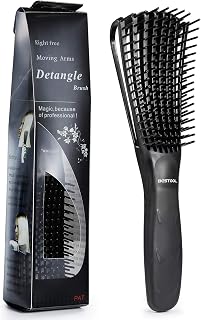 BESTOOL Detangling Brush for Curly Coily Afro Hair - Painless Wet/Dry Detangler for 3C-4C Textures Black