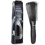 BESTOOL Detangling Brush, Detangler Brush for Natural Black/ Curly Hair Afro 3/4abc Texture, Faster n Easier Detangle Wet or Dry Hair with No Pain (Black)