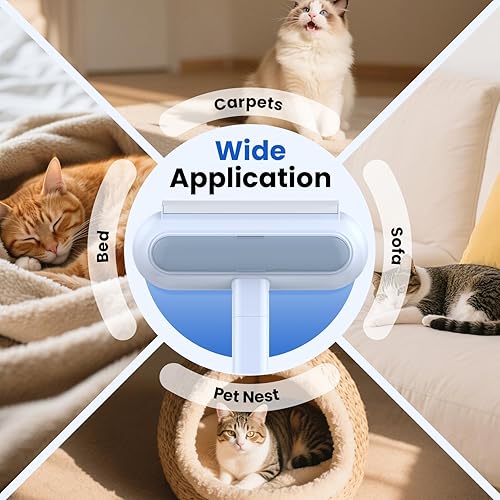 Miniatura 7 de Paquete de 2 herramientas de depilación de mascotas, removedor de pelo de perros y gatos 4 en 1 para muebles, cepillo removedor de pelo de mascotas