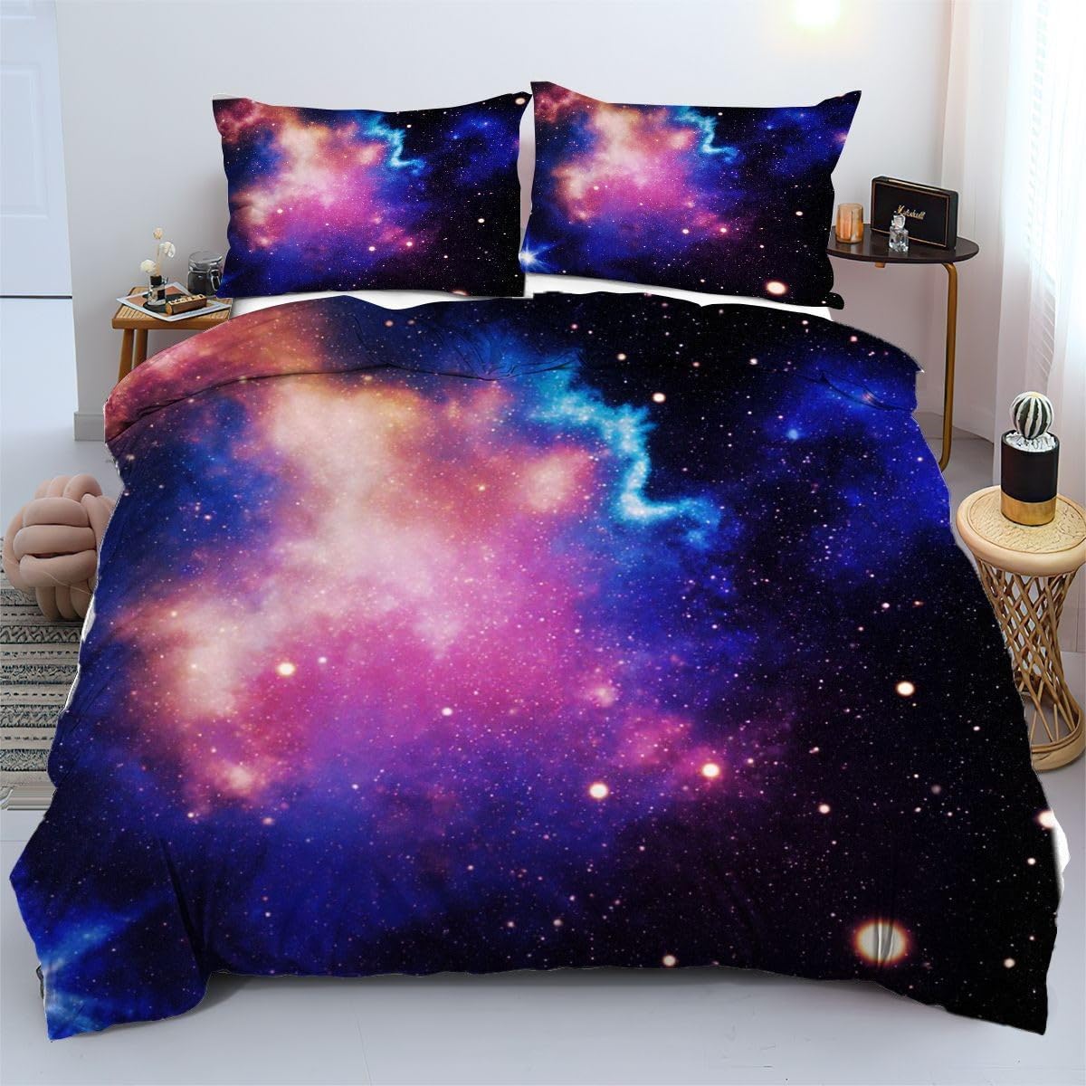Housse de Couette 90x190 cm Étoiles pour une Chambre d'Enfant Ludique