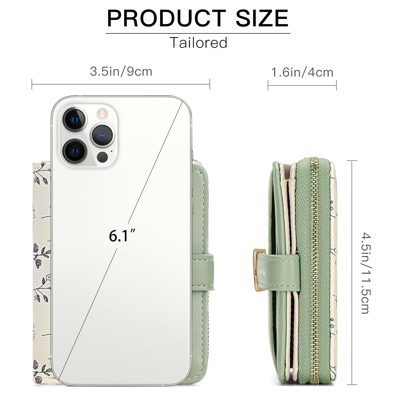 GAEKEAO Portafoglio Donna Piccolo, Portamonete Donna in Pelle con RFID Blocking, Portacarte con Tasche a Zip Portafoglio Donne