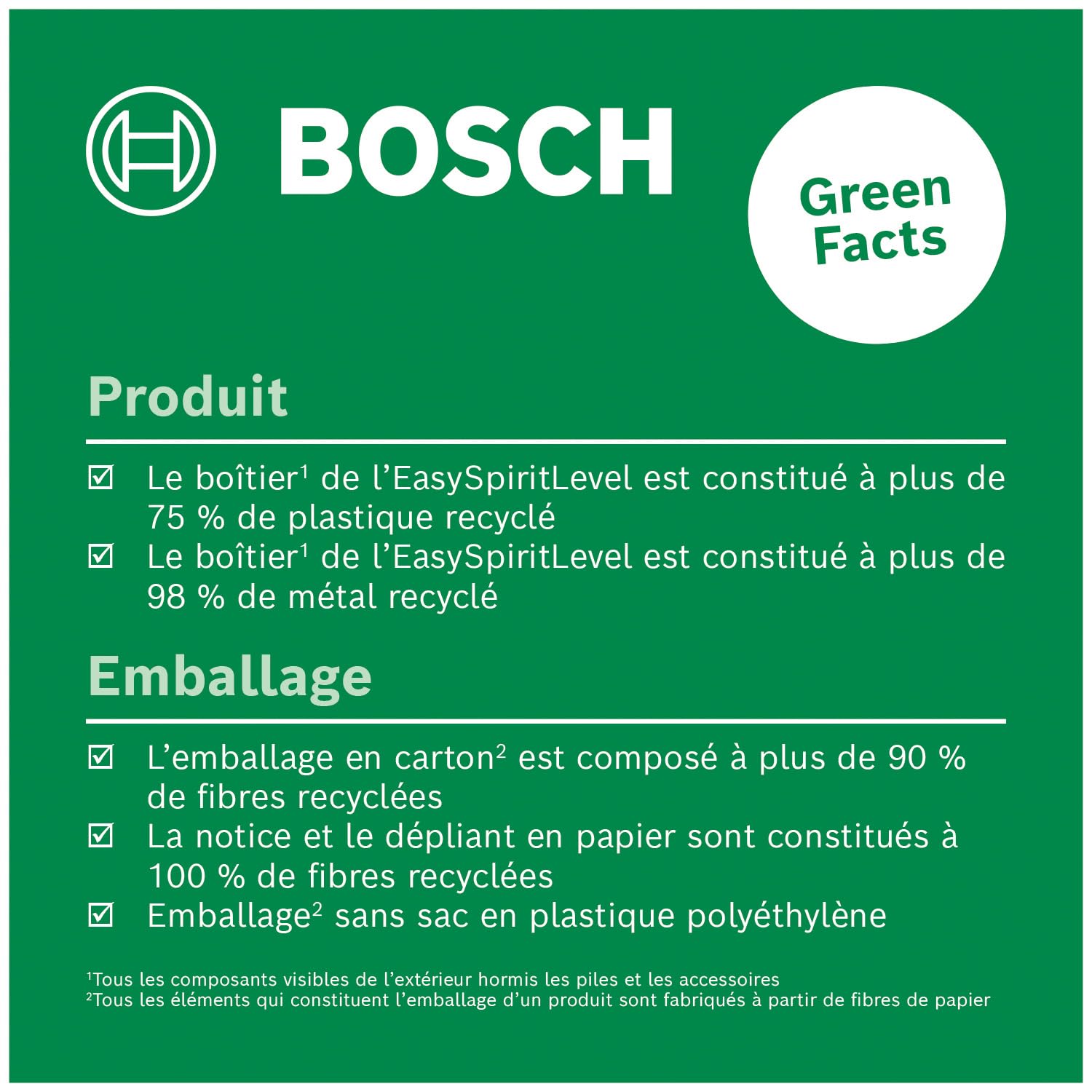 Bosch niveau électronique EasySpiritLevel (concept LED intuitif, assistant sonore, inclinaisons jusqu’à +/-3°, précision de 0,1° à 0°, 90°, 180° et 270°, graduation, dans boîte carton pour e-commerce)