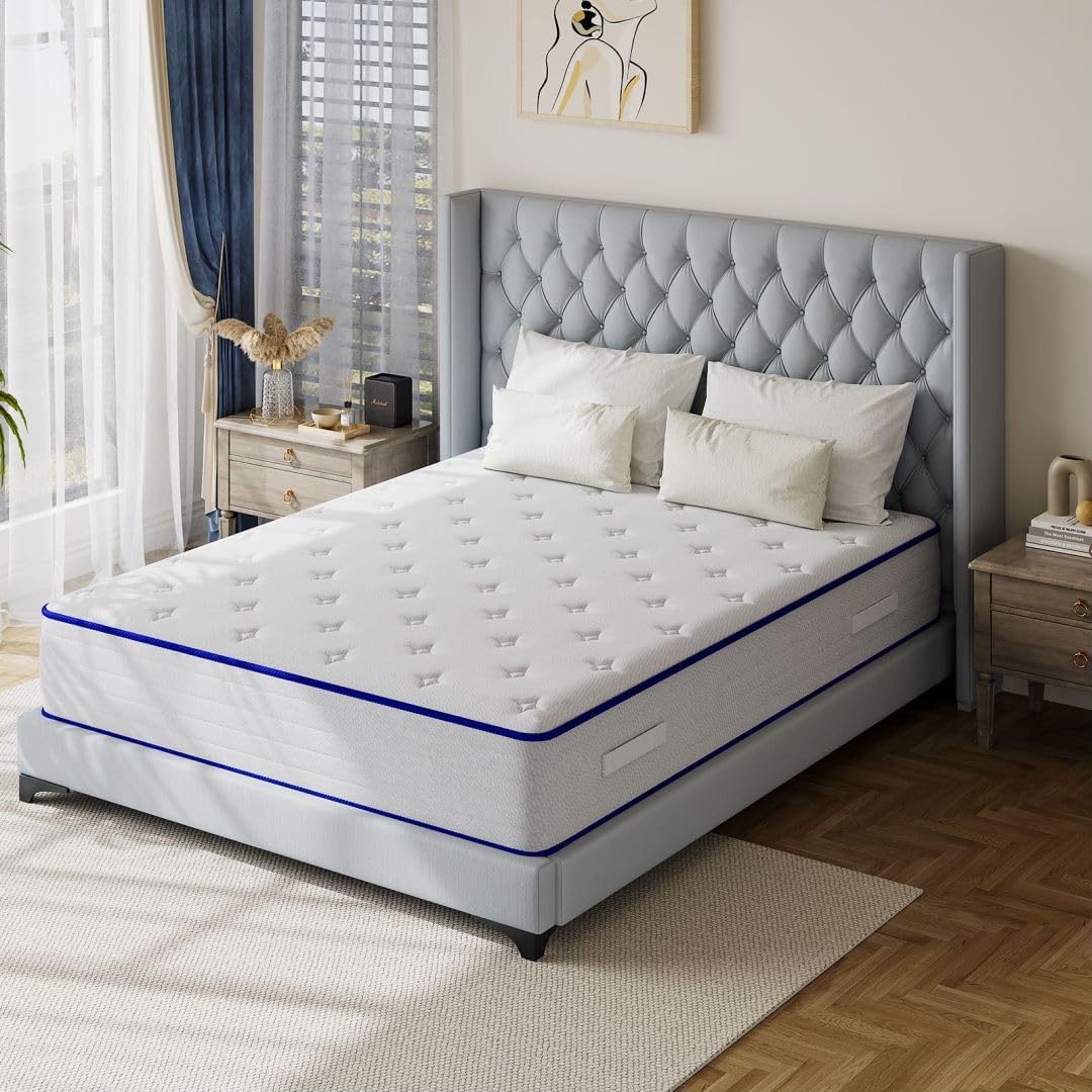 Erubry King Size Mattress, 10 Inch Medium Firm Hybrid