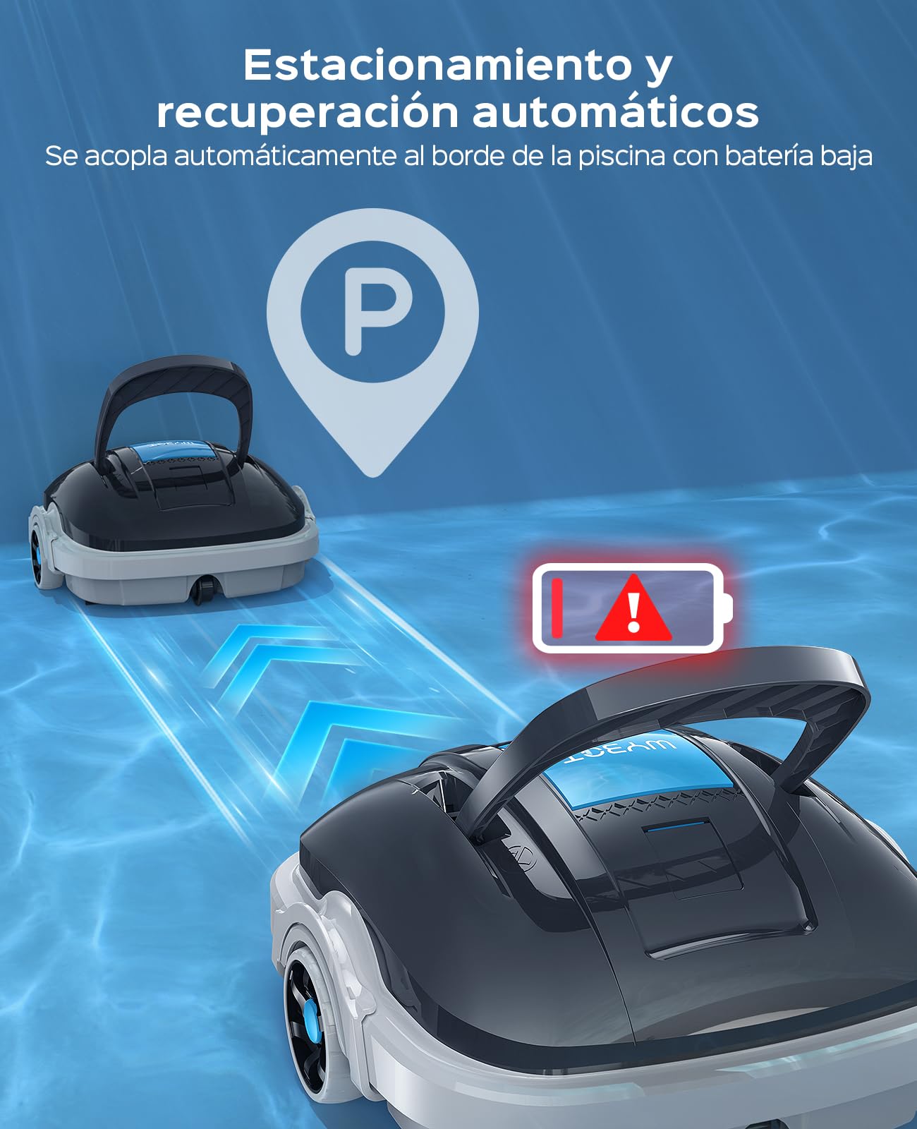 WYBOT Osprey 200 MAX Robot Limpiafondos Piscina Automatico,Motores Duales,Limpiador de Piscina Sin Cable,100 min Autonomía,Estacionamiento Auto,para Piscinas Elevadas 80 m²(Gris Oscuro)