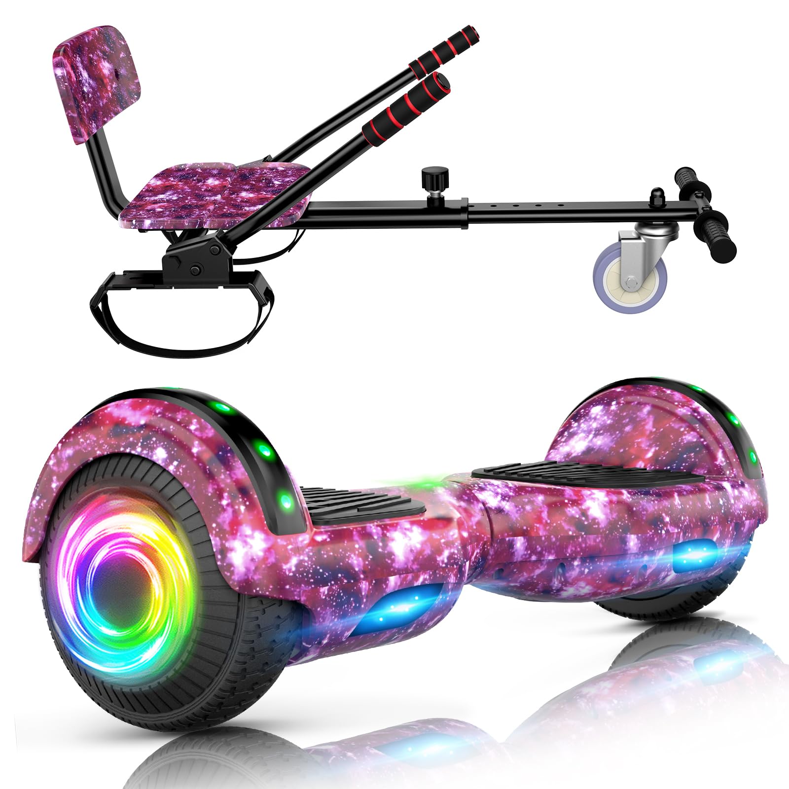 Deskorolki SISIGAD z Hoverkartem, Deskorolki z Hoverkartem dla dzieci, Deskorolki z muzyką Bluetooth i światłami LED