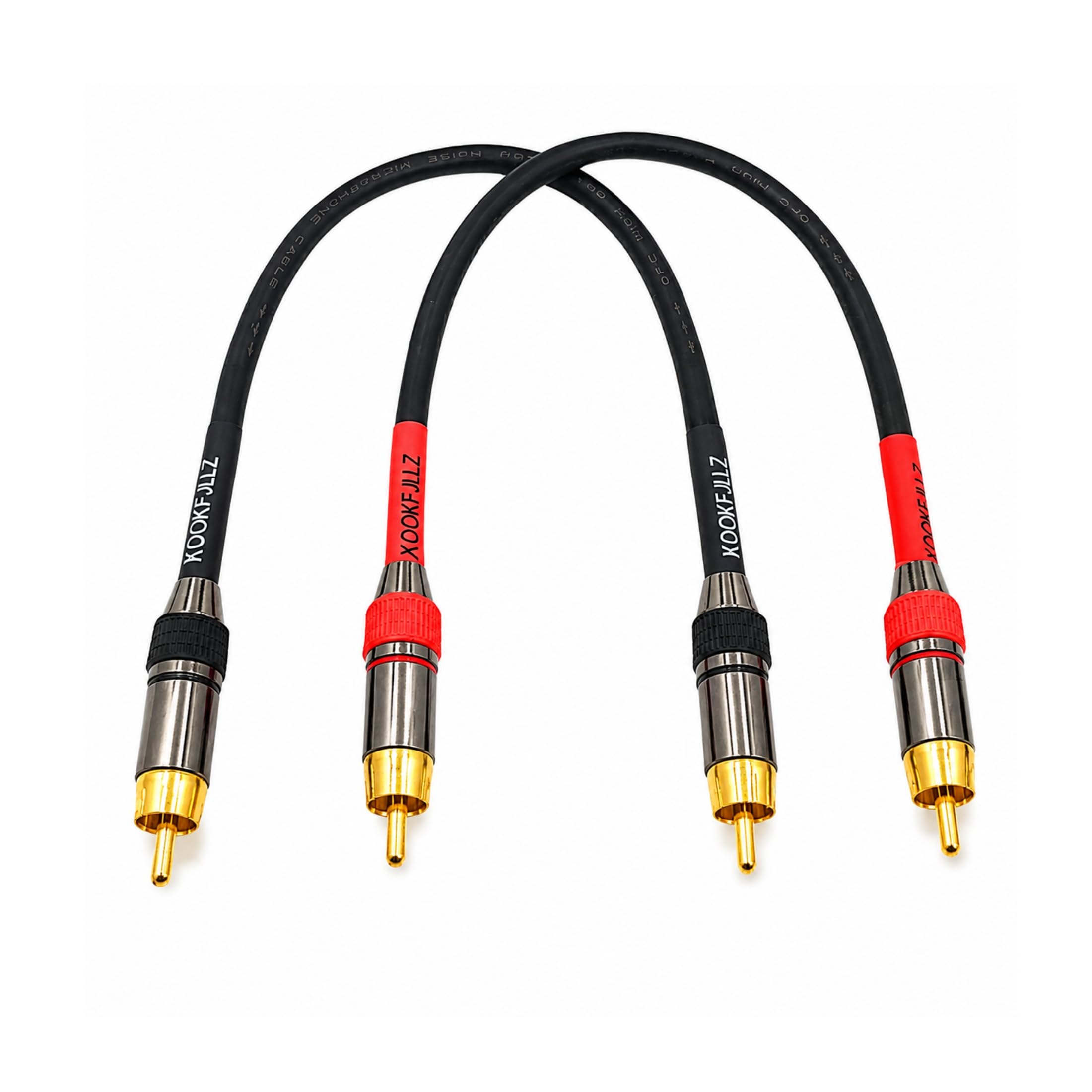 Cables RCA de bajo ruido, cable RCA corto de audio de alta fidelidad, cable de conexión RCA de doble blindaje de 1 pie para cine en casa, amplificador, HDTV, sistemas de audio, altavoces,