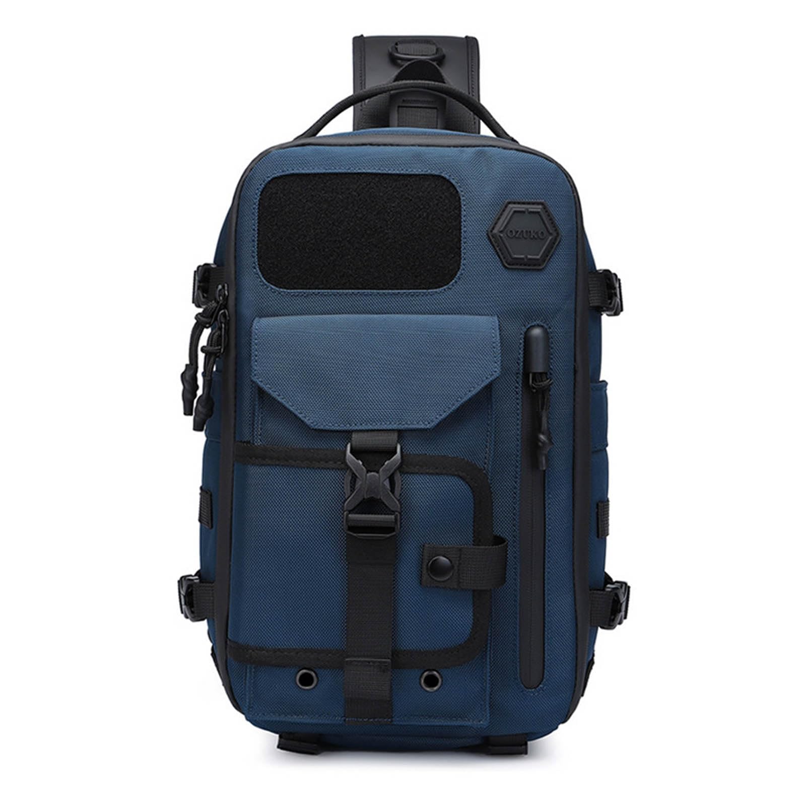 FANDARE Bolsa de Pecho Táctica Bolsa Cruzada Sling Bag Bandoleras para el Gimnasio Bolsos Bandolera Hombre Bolso Hombro Crossbody Bag Mochilas Senderismo Mochila de Viaje Azul