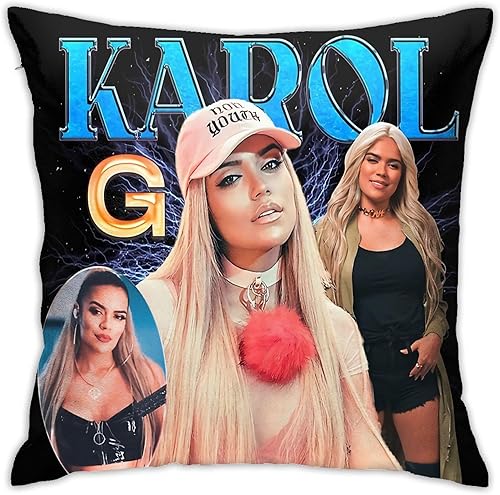 NALCKA Karol Singer G - Funda de almohada decorativa de 18 x 18 pulgadas, funda cuadrada para sala de estar, dormitorio, sofá, coches