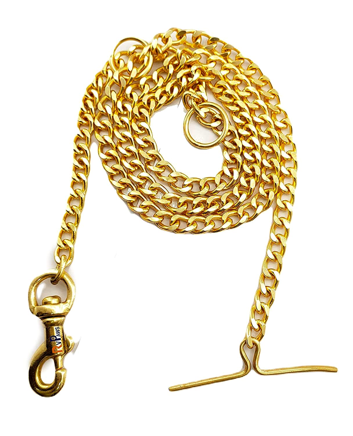 Pups&Pets Dog Heavy Duty Pure Brass Chain | Diamond Cut Grind no. 8 Chain Leash | Strong 63inch lengthy Chain for Medium and Large Dogs (Large) (B0C3ZX7LVY) Amazon Price History, Amazon Price Tracker