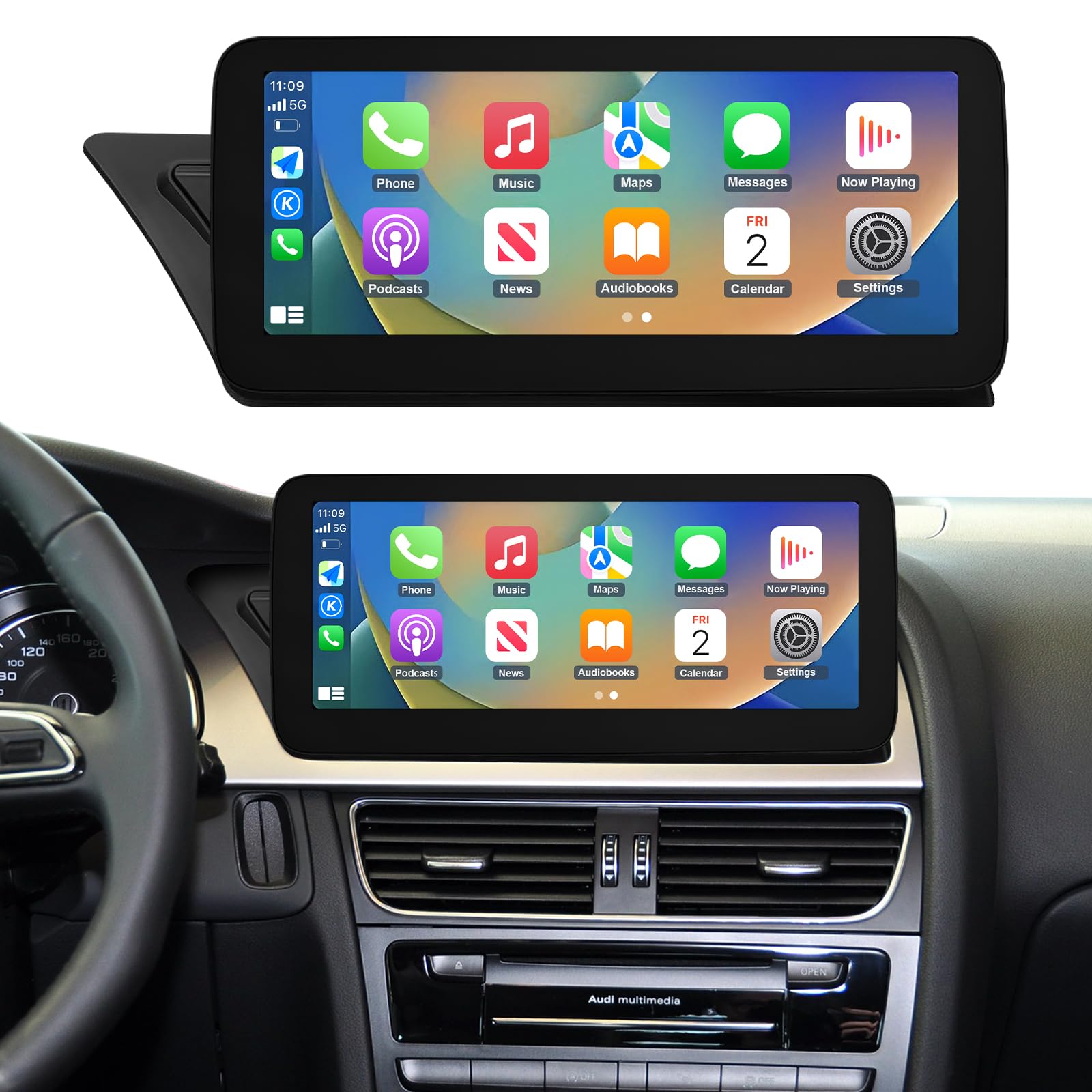 12.3 inch Touchscreen Wireless CarPlay Android Auto Multimedia Car Radio Receiver for Audi A4 A5 S4 S5 with 3G MMI+ System (2009-2015),Support Mirrorlink, Camera, Navigation-image-32