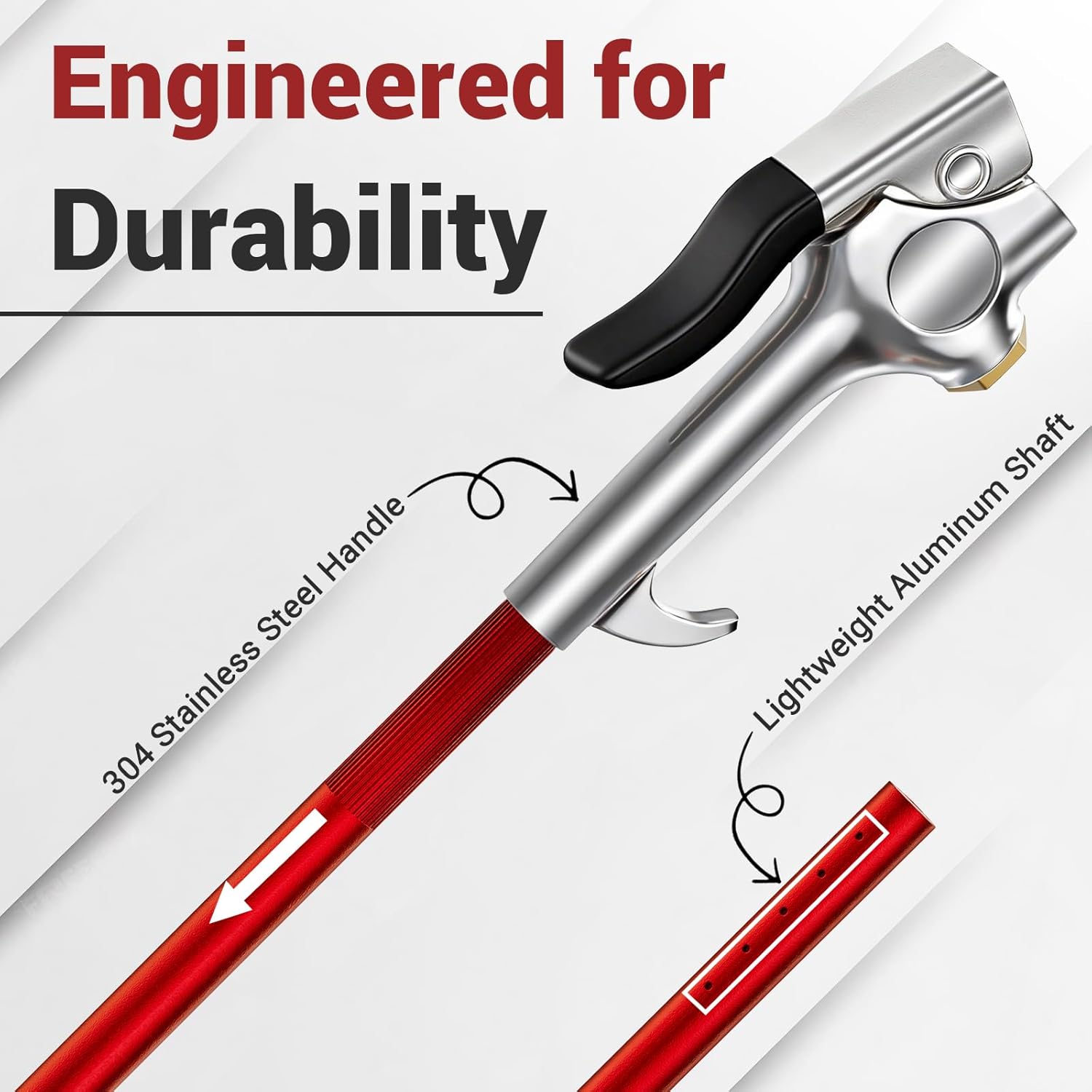 24" Air Filter, Radiator Cleaning Wand – Flat, Tight-Space Design for Radiators, AC Condensers & Filters, Durable, High-Strength Construction, Compatible with Standard Air Compressors