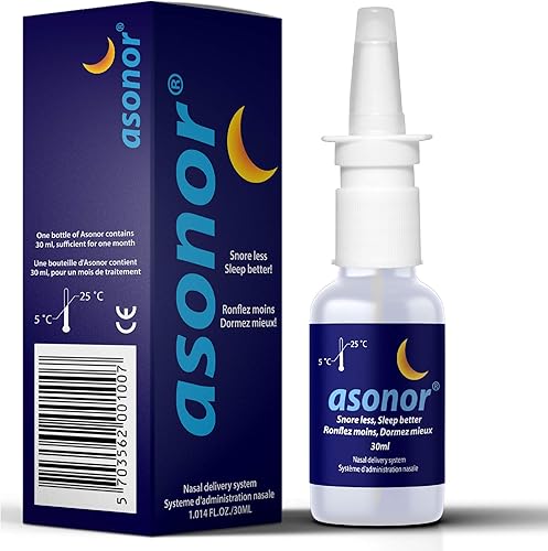 Asonor Spray nasal para ronquidos, gotas rápidas para dormir mejor, alivio natural de la respiración, ayuda a abrir la garganta y el paso del aire