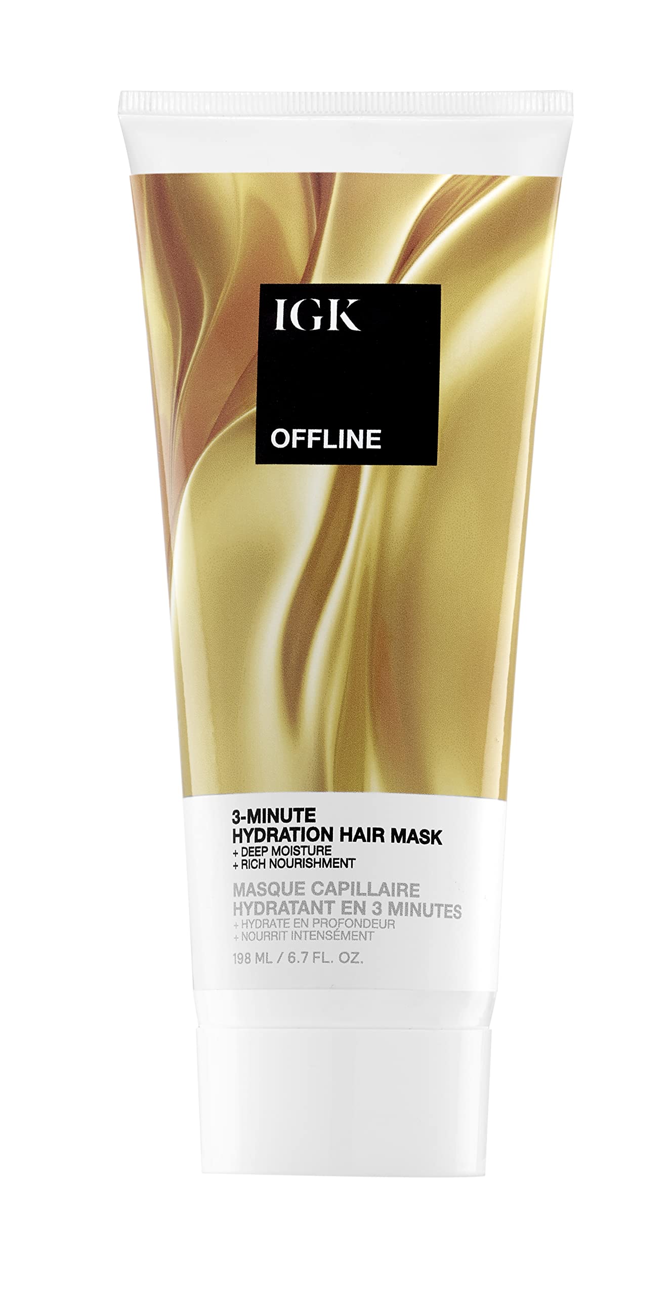 IGK OFFLINE - Máscara de hidratación para el cabello, 3 minutos, 6.7 oz