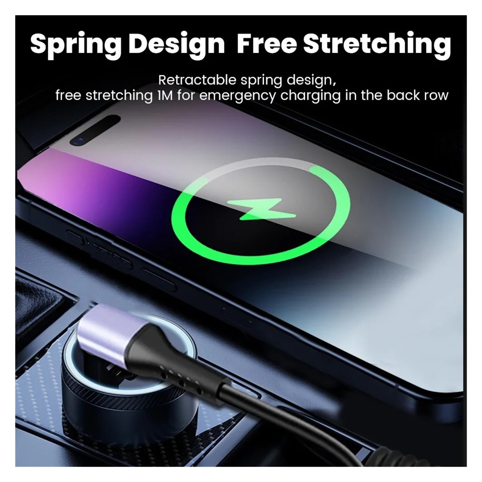 Cavo di ricarica rapida USB C 90° 66W per iPhone, Samsung, Xiaomi (AC 6A)