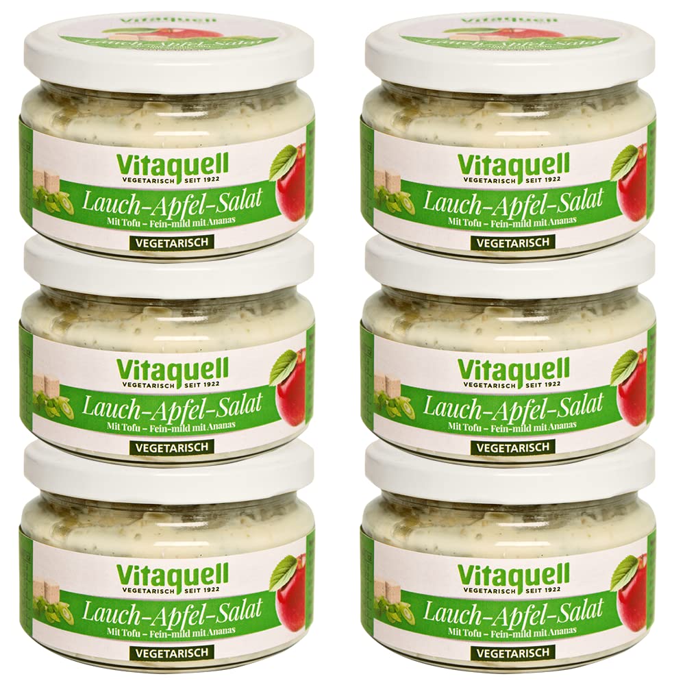 Vitaquell 6 x Lauch-Apfel-Salat - vegetarisch, fein mild, 200g
