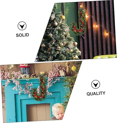 Miniatura 5 de BESTOYARD 6 piezas de corona de Navidad DIY macramé anillo de corona marco de corona de alambre de metal corona anillo decoraciones para salas de