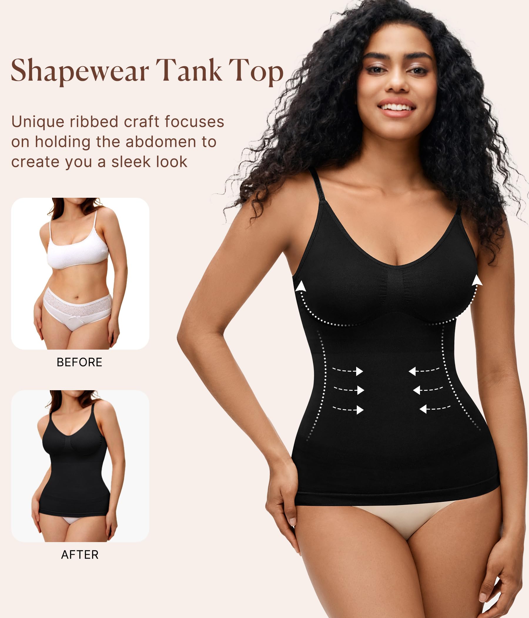 Gotoly Faja Reductora Mujer Compresión Camiseta sin Mangas Adelgazante Lencería Moldeadora Shapewear Sin Costuras Control Shapers