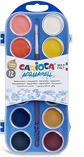 علبة ألوان مائية بلاستيكية 12 قطعة 42400 من كاريوكا – سعة 30 ملم