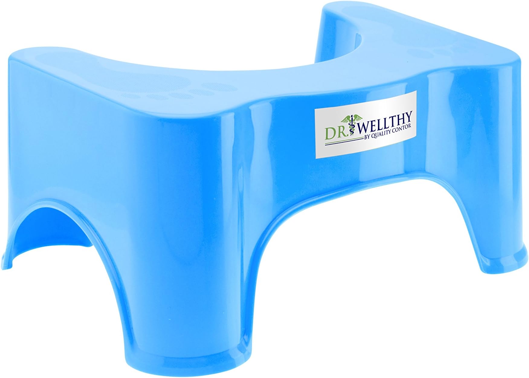 Quality Contor Dr. Wellthy - THE Toilet Stool! Non-Slip Material - Designed for Anti-Constipation - Heal Hemorrhoids - Squat Toilet Stool - blue