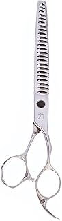 ShearsDirect Japanese 440C 24 Teeth Cutting Shear with Off Set Handle and 65 to 70-Percent Thinning, 7.5-Inch