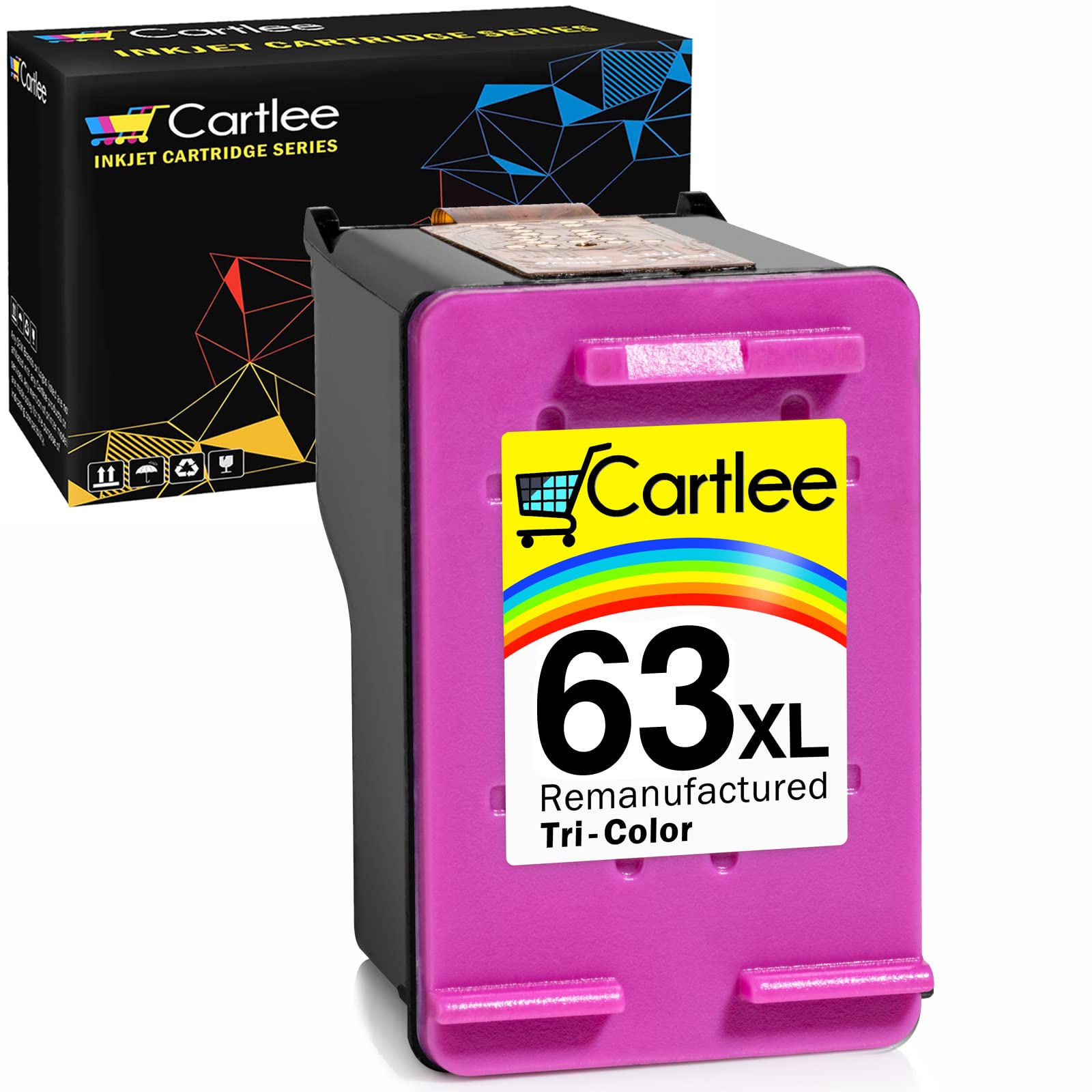 Cartlee Remanufactured Ink Cartridge Replacement for HP 63XL 63 XL for HP Printers Officejet 3830 Envy 4520 Officejet 4650 5258 5255 5200 4652 4655 4512 Deskjet 3630 3632 (1 Color)