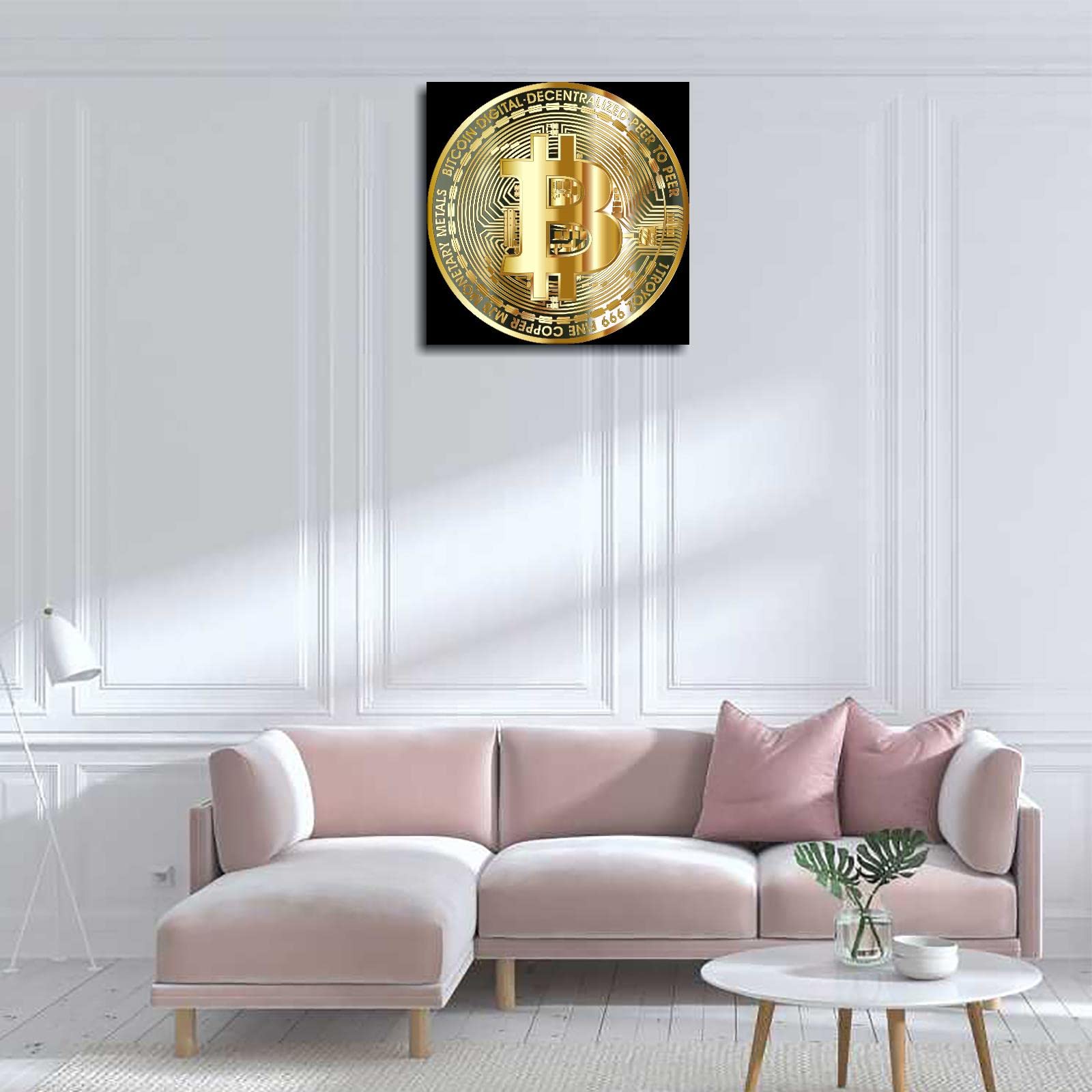 Amazon.co.jp: ビットコインキャンバスプリント デジタル暗号通貨ポスター 壁アート ホーム用 1ピース 装飾 20インチx20インチ :  ホーム＆キッチン