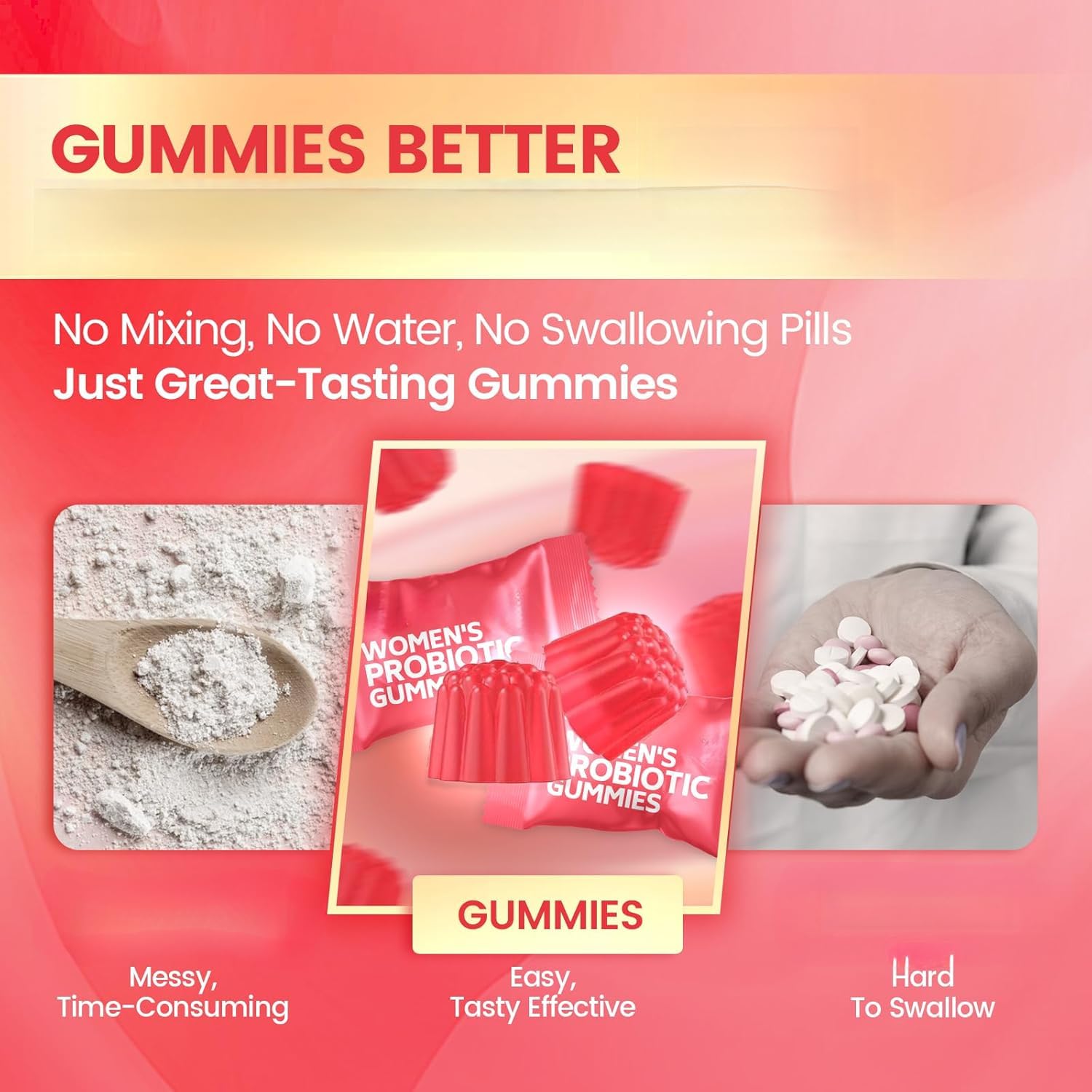 Gummies probiotiques, saveur de canneberge