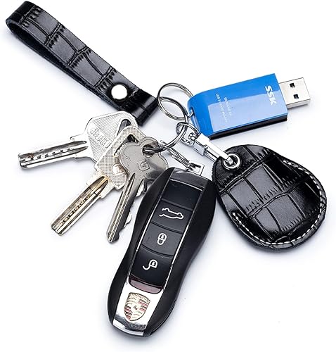 Miniatura 3 de Temvue Soporte para tarjeta de acceso RFID Bolsa de cuero Airtag Holder Llavero NFC Smart Key Tag Card RFID Pod