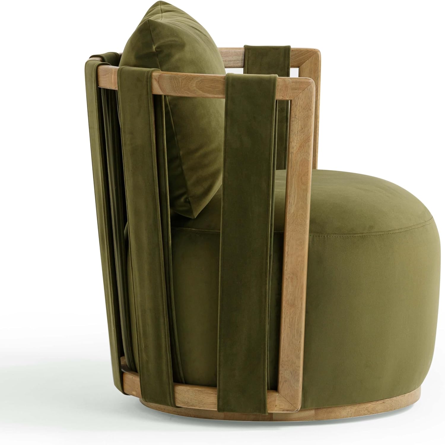 Tov Furniture Paolo Green Upcycled Distressed Velvet Swivel Chair