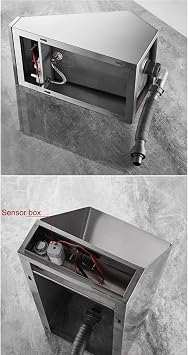 Automatic Sensor Urinal Toilet Universal Washout Urinal, Wall Mounted Intelligent Touchless Urinal, Flush Valve Auto Urinals Flushing Set, Commercial Men's Adult Urinal (Black)