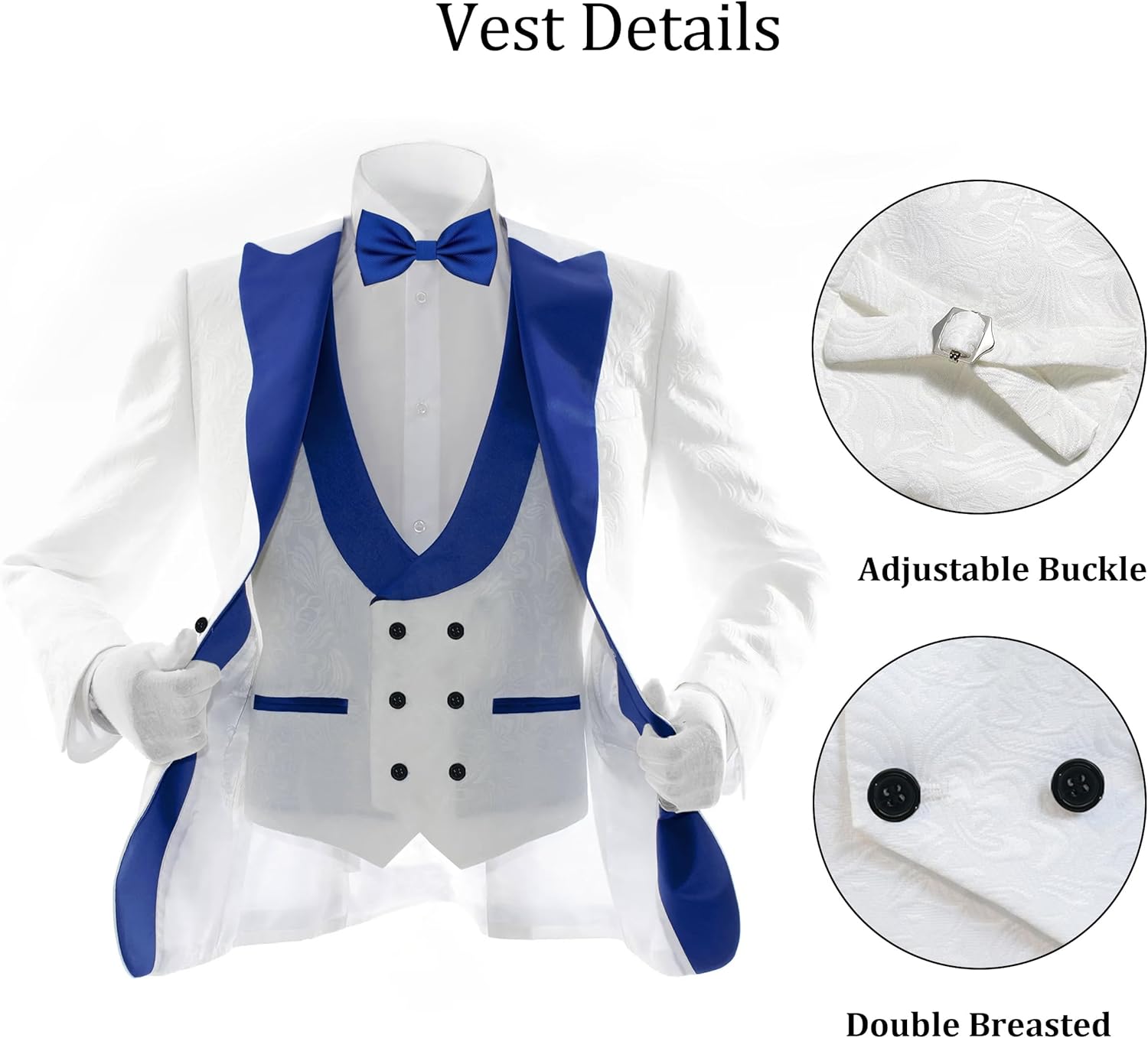 Boys Suit 3 Piece Slim Fit Suit for Boys Formal Wedding Outfits Tuxedo for Kids Ring Bearer Outfit Size 2-20 - Image 3