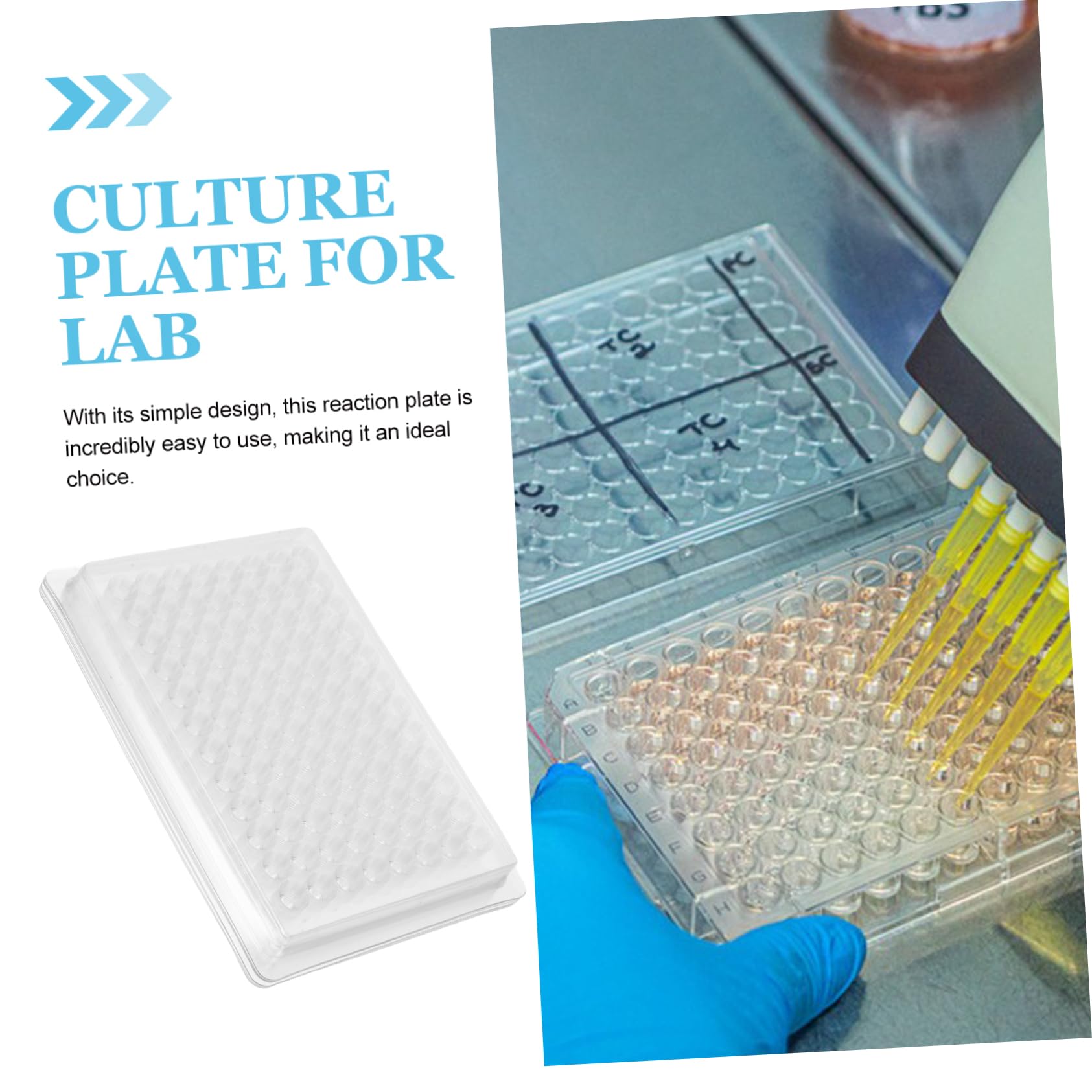iplusmile Piastra per Coltura di Tessuti in Pvc 96 Pozzetti Resistente ad Alta Precisione per Laboratorio Confezione da 100 Pezzi