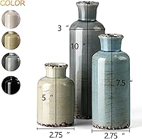 Vista 47 de Juego de jarrones de cerámica, jarrones de flores para decoración del hogar, decoración moderna de granja, centros de mesa de sala de estar, cocina