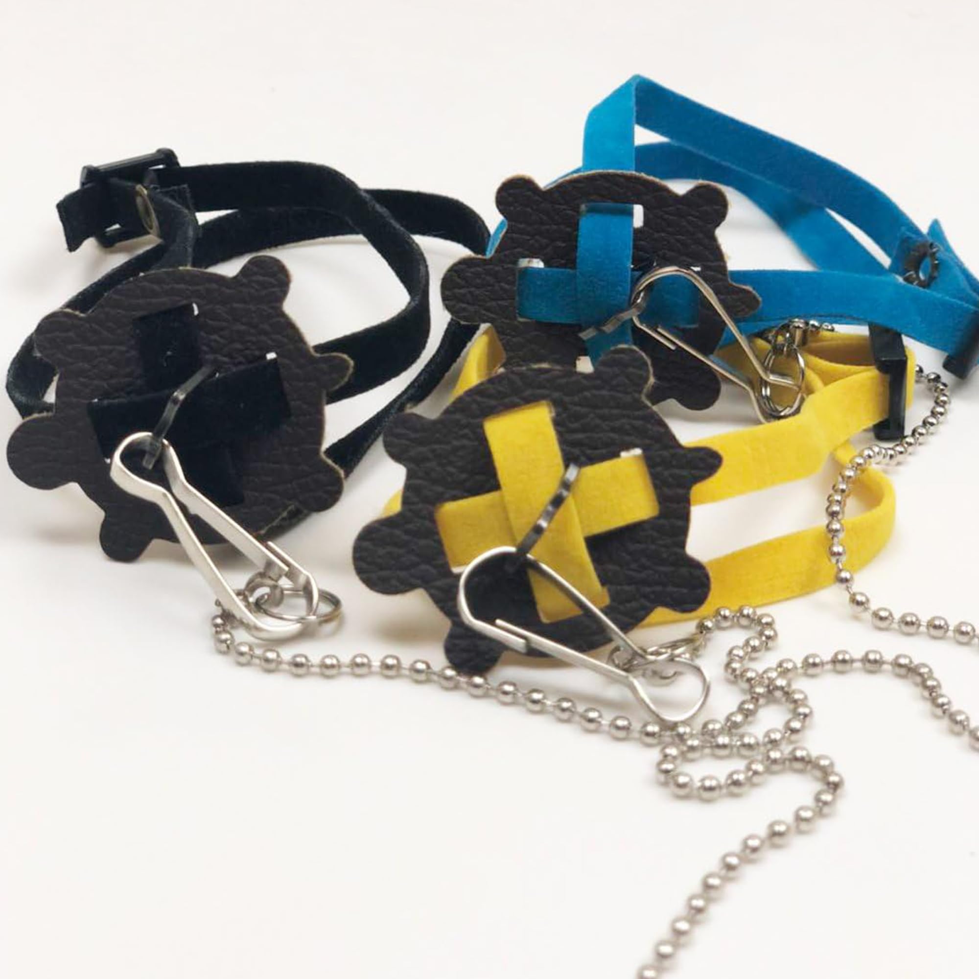 Harnais en Cuir pour Petite Tortue avec Laisse Réglable Noir M