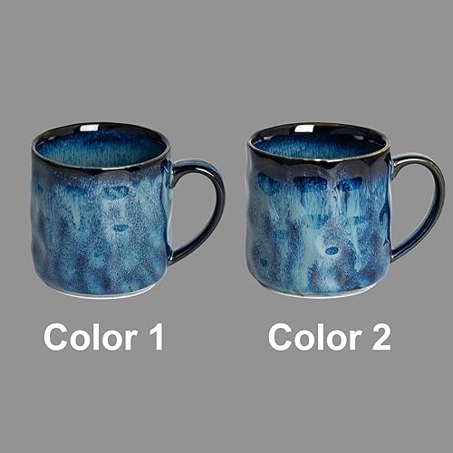 Miniatura 9 de Tazas de café de cerámica, tazas de cerámica de 10 onzas, tazas de té con asa, divertidas tazas de capuchino, aptas para lavavajillas, juego de 4