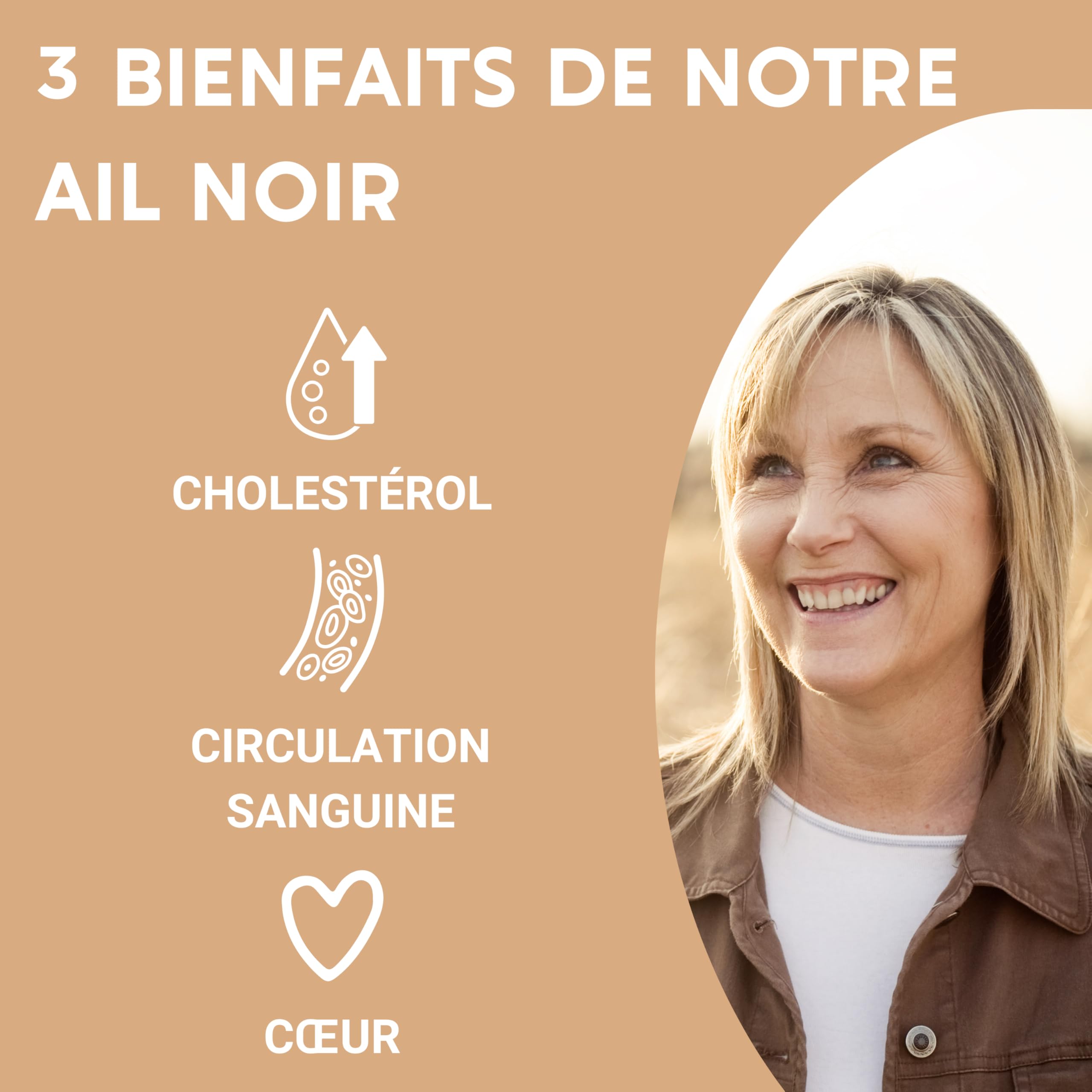 Ail Noir Fermenté 250mg – Complément Alimentaire – 60 Gélules Végétales – Circulation Sanguine, Cœur et Cholestérol – Cure 1 Mois – Fabriqué en France