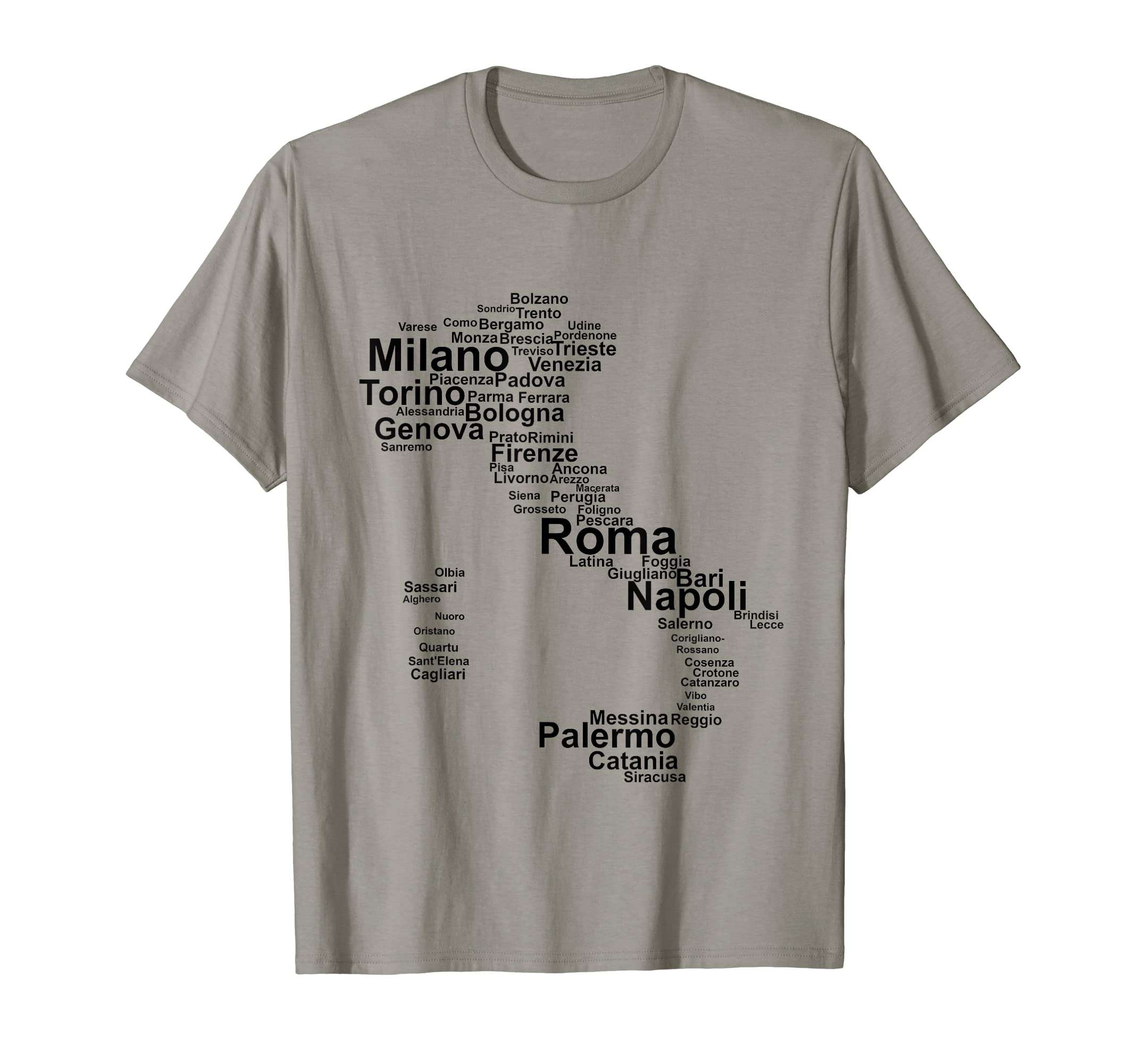CQ Italy DesignItaly Map Silhouette Towns Cities Rome Milan Travel Europe T-ShirtOEKO-TEX STANDARD 100