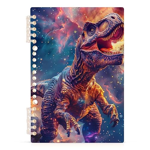 UMIRIKO Dinosaur T-rex Galaxy Spiral Notebook Journal College Ruled Notebook 8.3"x5.7" Journal with 60 Lined Pages A5 Spiral Notebooks for Women Men