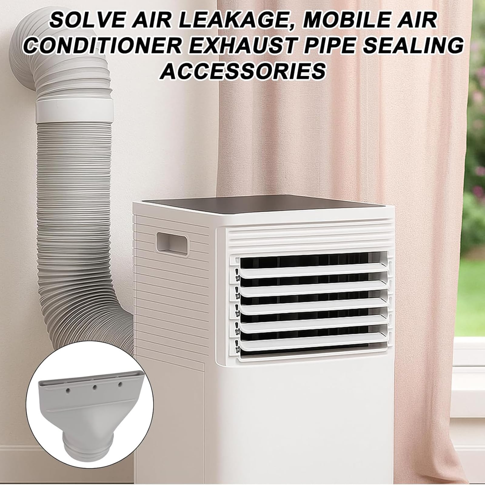 Klimaanlage Abluftschlauch Adapter, Klimaanlage Dachfenster für Klimaanlage, Flacher Abluftadapter für Schlauchdurchmesser 130 mm/150 mm, Vielseitiger Abluftanschluss (1 PCS)