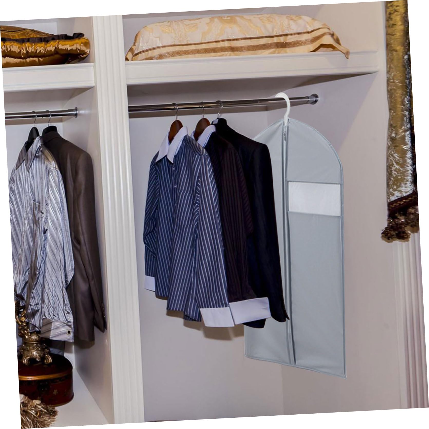 5 Piezas bolsa de polvo translúcida bolsas de ropa bolsa de almacenamiento de ropa storage bags Cubierta antipolvo para trajes de negocios bolsa de abrigo a prueba de polvo sofá