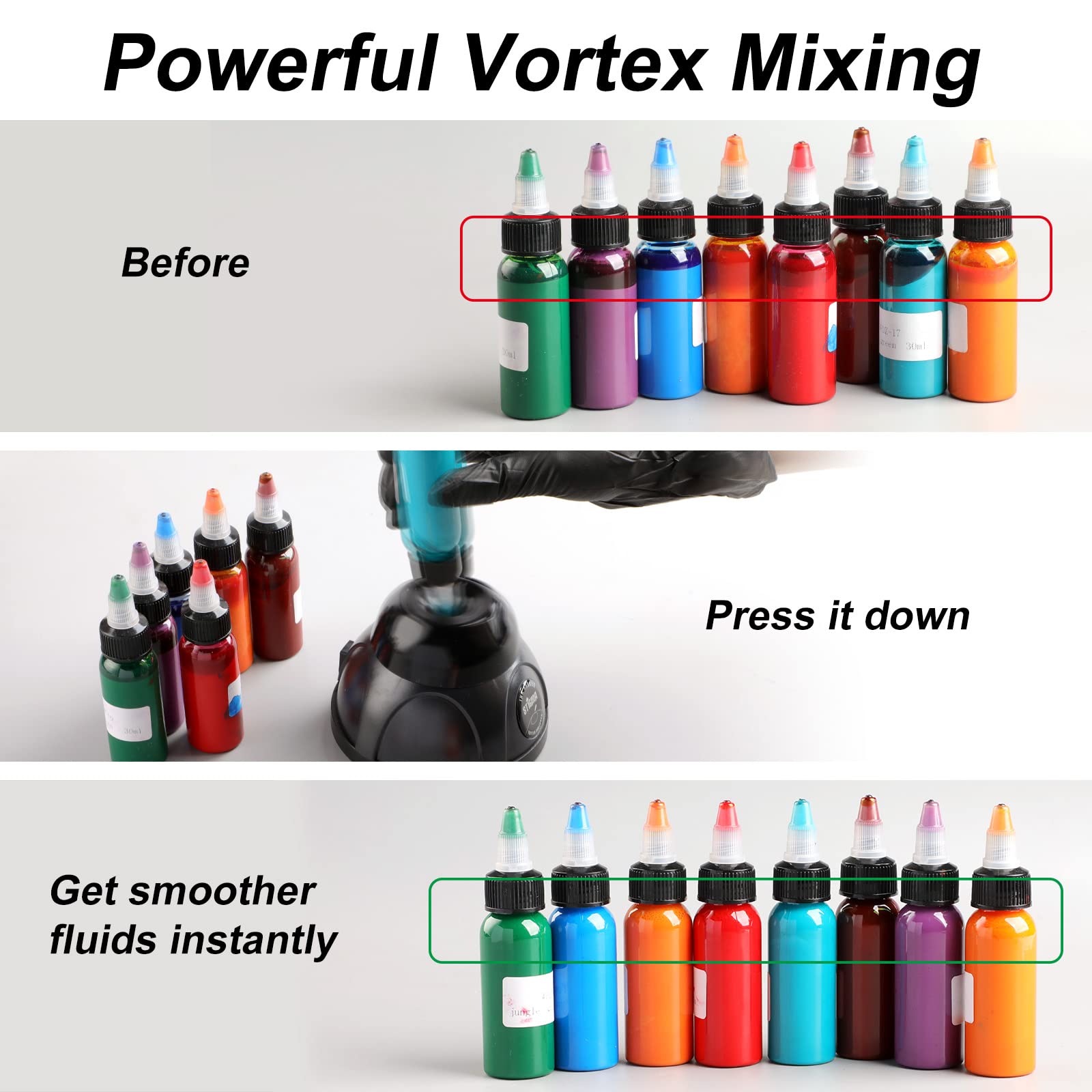 STIGMA Wireless Mini Vortex Mixer 5200rpm Labor Vortex Mixer Shaker mit USB Tintenmischer für Tinte Flüssigkeit Flasche Politur Schütteln Nagellack Shaker Pigment Shaker JBQ-005