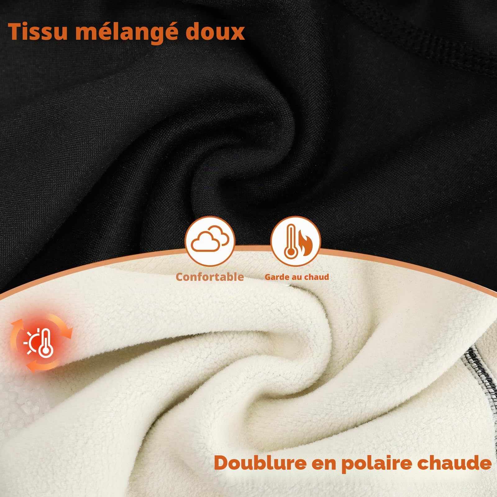 MASOCIO Lot de 2 Legging Polaire Chaud Fille Pantalon Thermique Enfants Broderie de Lapin 4-13 Ans