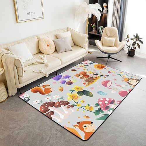 Miniatura 25 de jejeloiu Alfombras con estampado de radio Boombox para sala de estar, dormitorio, para niños y niñas, alfombra decorativa retro de 3 x 5 pies, Azul