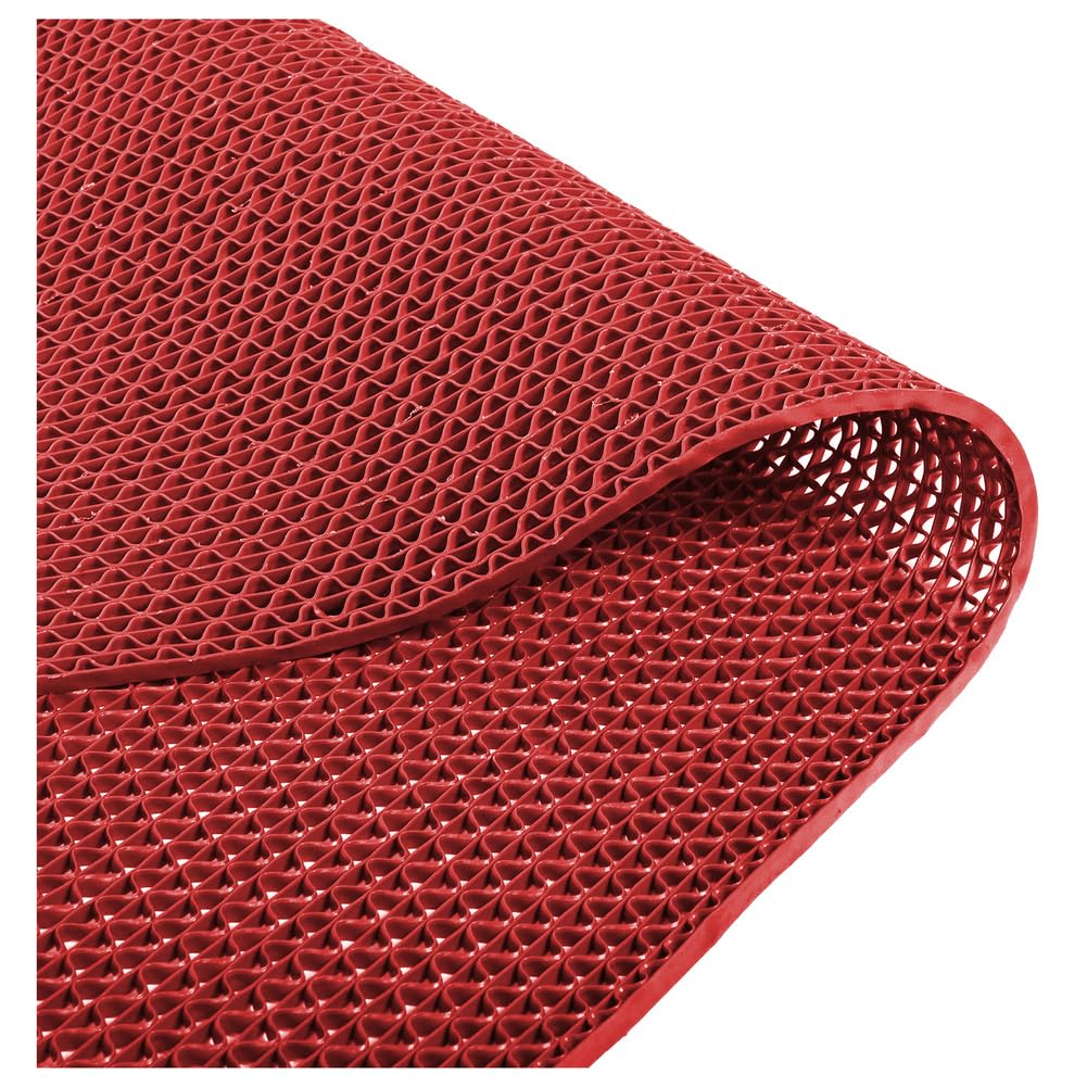 GTHTUHFD Versatile Commercial Floor Mats, 0.22'' Thick Non-Slip Drainage Rugs, S-Shaped Hollow Mesh Pads Roll, Anti Fatigue Mat For Bar Swimming Pool Kitchen,Blue,0.9X3M/3X10Ft,Red-0.9x3m/3x10FT