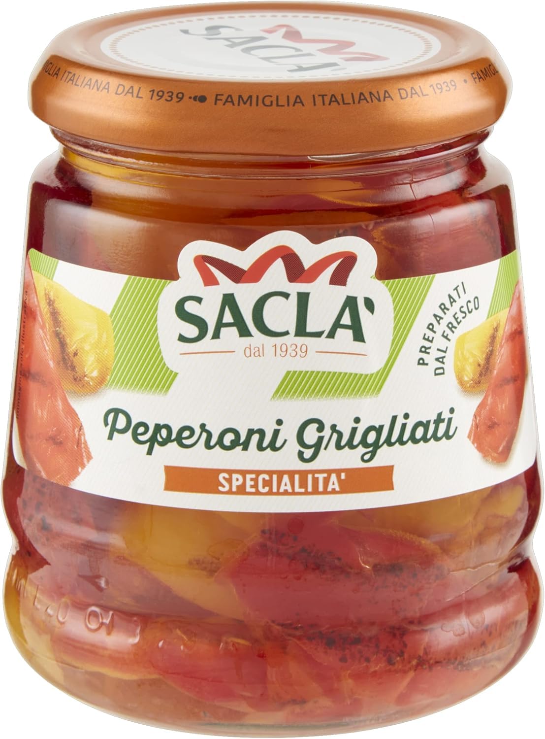 Italian Gourmet Peperoni Grigliati antipasto Gemüse Beilage, 12 x 290g | Verdure arrostite per panini e piatti freddi; mediterran gewürzt, sofort, Gesamtnettogewicht 3,48 kg + Kostenlos Polpa 400g