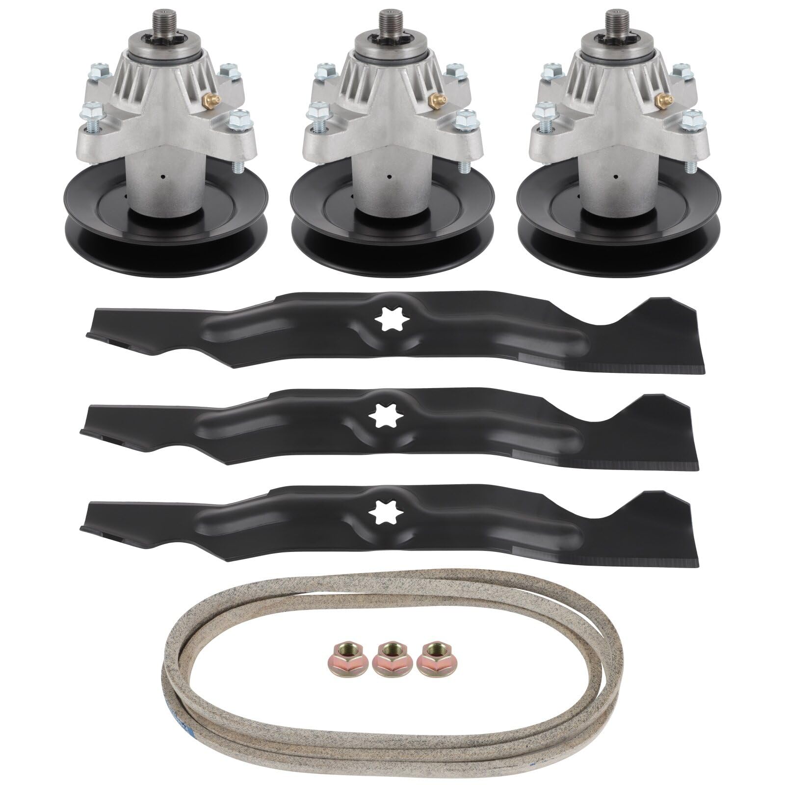 ACEBRI Kit de reconstrucción de cubierta para cortacésped Cub Cadet de 50 pulgadas RZT Kit de reconstrucción de cubierta cuchillas 618-04126 montaje de husillo cortacésped para Troy Bilt para MTD 1