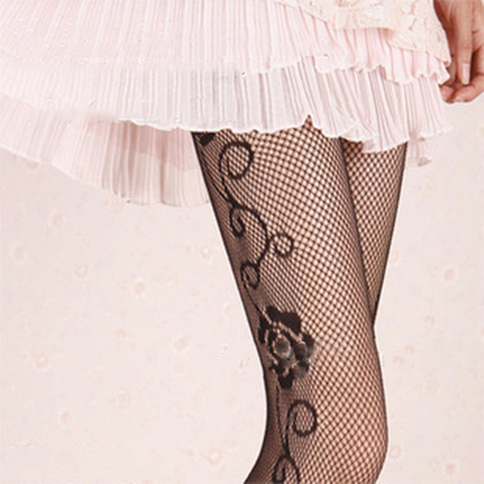 Sexy Strümpfe, sexy Damen-Dessous-Strümpfe, ausgehöhlte Damen-Oberschenkelstrümpfe, Netzstrumpfhose, Spitze, Netzstoff (Dunkelgrau A)