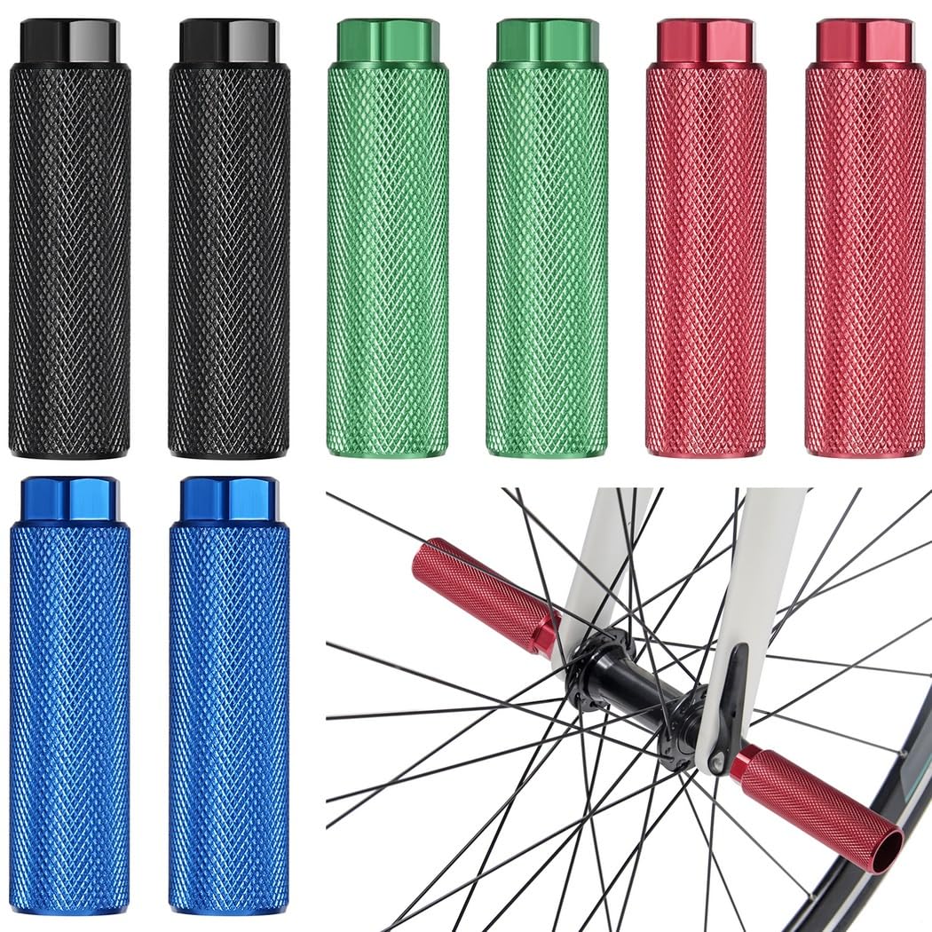 4 Pairs Foot Pegs, Aluminum Alloy Non-Skid Rear Stands, Compatible With Bmx, Mountain, Road S, 3/8In Axle