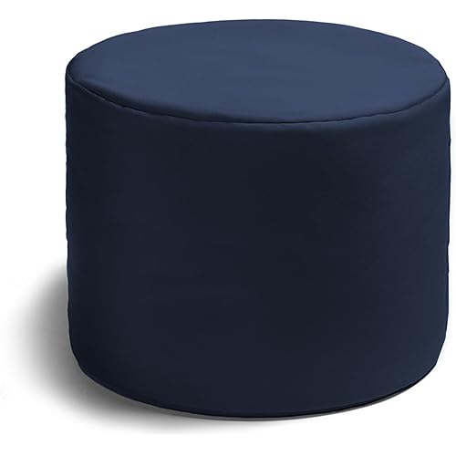 Jaxx Spring Indoor/Outdoor Bean Bag Ottoman, Navy