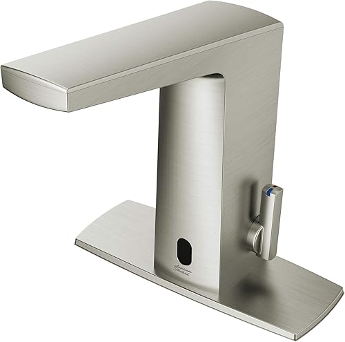 Miniatura 2 de American Standard 7025203.295 Paradigm Selectronic Grifo integrado con mezcla sobre la cubierta, alimentado por batería, 0.35 gpm, níquel cepillado